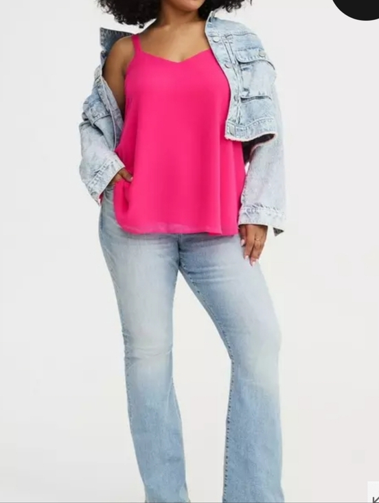 Torrid Sophie Swing Challis Cami Hot Pink - Picture 6 of 7